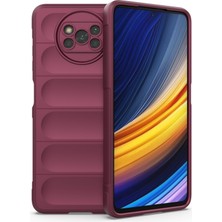 Xiaomi Poco X3 Kılıf Arkası Bombeli Silikon Kapak - Bordo