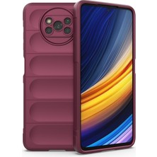 Xiaomi Poco X3 Pro Kılıf Arkası Bombeli Silikon Kapak - Bordo