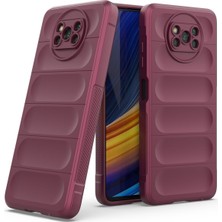 Xiaomi Poco X3 Pro Kılıf Arkası Bombeli Silikon Kapak - Bordo