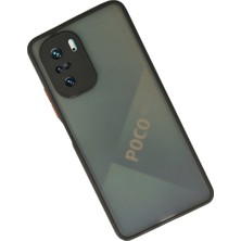 Xiaomi Redmi K40 Pro Kılıf Kenarları Renkli Mat Kapak - Siyah