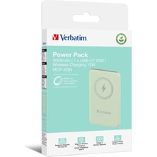 Verbatim Magsafe 5000 Mah Manyetik Kablosuz Powerbank Verbatim 5000MAH Manyetik Kablosuz Şarj - Yeşil