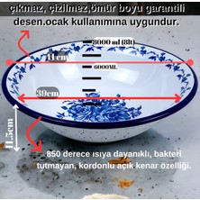 İnci Emaye 40 No 8 Litre Emaye Leğen Çırpma ve Karıştırma Kabı.hamur Leğeni.meyvelik.çeyiz. Büyük Kase