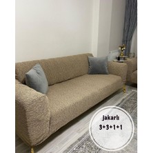 Tuchmall Koltuk Örtüsü 3+3+1+1 Takımı Lastikli Esnek Yıkanabilir Çekyat Kanepe Kılıfı.