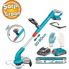 Elektrikli Şarjlı Yan Tırpan Kenar Kesme Çim Ot Biçme Li-On Tek Batarya Akülü Ayarlanabilir Başlık