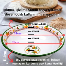 İnci Emaye 40 No 8 Litre Emaye Leğen Çırpma ve Karıştırma Kabı.hamur Leğeni.meyvelik.çeyiz. Büyük Kase