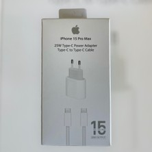 Worldway iPhone 15 Usb-C Şarj Seti Type-C 15 - 15 Pro Max Uyumlu Hızlı Şarj Aleti Seti 25W