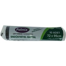 Polmix Çöp Torbası Battal Boy 72x95cm 400gr 64 MIKRON 70lt Siyah Rulo 10 Adet