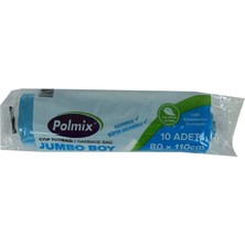 Polmix Çöp Torbası Jumbo Boy 80x110cm 220gr 27 MIKRON 90lt Mavi Rulo 10 Adet