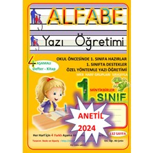 Okul Öncesi ve 1. Sınıf Okuma Yazma Yazı Öğretimi  Alfabe Defteri Kitabı Defter Kitap, Ana Sınıfı Anasınıfı Alfabe Kartları - 5 Öğrencilik, 5 li Set -  Anetil Sırasıyla 5 Adet