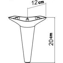 Badem10 Aspen Lüks Mobilya Kanepe Koltuk Tv Ünitesi Konsol Yükseltici Ayağı Ayakları 20 Cm Ahşap Desenli