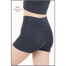 Miss Maral Kadın Antrasit Mini Şort Boxer Yüksek Bel  Fit Görünüm 11080