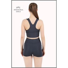 Miss Maral Kadın Antrasit Mini Şort Boxer Yüksek Bel  Fit Görünüm 11080