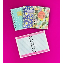 Giftmoda Mini 4'lü Renkli Desenli Spiralli Defter