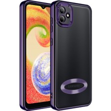 Galaxy A04 Kılıf Kamera Korumalı Logo Gösteren Zore Omega Kapak-Derin Mor