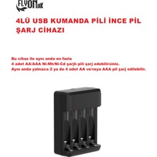 4'LÜ AA Kalem AAA İnce Kalem + AA/AAA Ni-Mh/Ni-Cd Şarjlı Mause ve Kumanda İnce Pil Şarj Cihazı Aleti