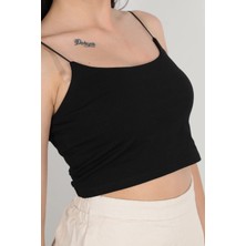 İp Askılı Crop Büstiyer Compak İp Askılı Büstiyer Siyah - 947