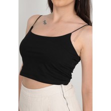İp Askılı Crop Büstiyer Compak İp Askılı Büstiyer Siyah - 947