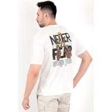 John Borners Erkek Ön Arka Never Baskılı T-Shirt