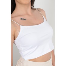 İp Askılı Crop Büstiyer Compak İp Askılı Büstiyer Beyaz - 947