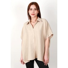 Kadın Yarasa Kol Salaş Gömlek Taş - 34164