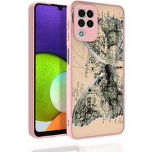 Galaxy M22 Kılıf Desenli Kamera Korumalı Parlak Zore Nora Kapak-No4