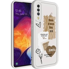 Galaxy A50 Kılıf Kamera Korumalı Baskılı Arka Yüzey Zore Klas Kapak-Açık Kahve