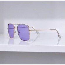 Ayel Glasses Pilot Model  Güneş Gözlüğü Mor Cam  Gold Çerçeve