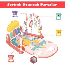 Işıklı Sesli Müzikli Oyuncaklı Piyanolu Oyun Halısı Bebek Aktivite Jimnastik Merkezi