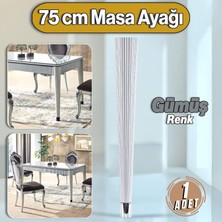 Badem10 Suit Masa Dresuar Ayağı 75 cm Plastik Gümüş Ayak Mutfak Yemek Masası Mobilya Ayakları