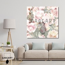 Gaagart Tekli Kare Kanvas Tablo Soft Soğuk Pembe Renkte Çiçekler