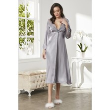 Pierre Cardin  Saten Gecelik Sabahlık Pijama Takım Şort Takım 6'lı Gelin Çeyiz Seti - 6425