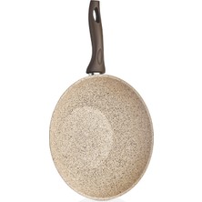 Falez Creamy Granit Wok 28 Cm Tava