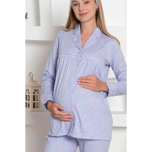 Alimer 2796 Mavi Hamile Lohusa Pijama Tk