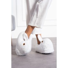 Albishoes Tavşanlı Hayvan Figürlü Peluş Panduf Kadın Ev Botu Ev Panduf Hafif Ses Yapmaz Taban(30-40)