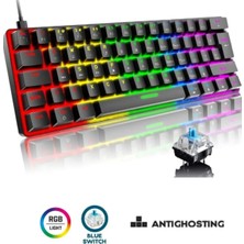 Sarftech T60 Mavi Switch Mekanik Klavye Kablolu Gaming Oyuncu Klavyesi