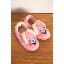 Albishoes Kız Çocuk Panduf Ev Patiği Pamuk Astarlı Tavşan Figür Ev Kreş Ayakkabısı Sevimli Tavşan
