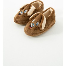Albishoes Kız Çocuk Panduf Ev Patiği Pamuk Astarlı Tavşan Figür Ev Kreş Ayakkabısı Sevimli Tavşan