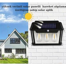 Farissu 2 Adet Solar Panelli Hareket Algılama Sensörlü Otomatik Kapanma Özelliğine Sahip Kızıl Ötesi Aplik