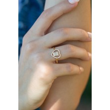 ÇGK KUYUMCULUK Taşlı Kalp Altın Yüzük CGKYZK0231