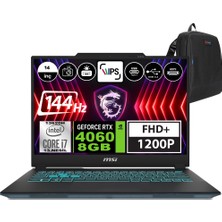 Msı Cyborg 14 Intel Core I7 13620H 96GB 512GB SSD RTX4060-8GB Freedos 14" Fhd+ 144Hz Taşınabilir Bilgisayar A13VE055XTRWF09 + Zetta Çanta