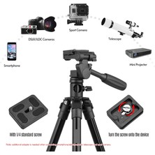 Hobimtek HT-T02 Profesyonel Tripod 154 cm Yatay Kullanım Çok Fonksiyonlu Panoramik Kafa 360 Derece Dönebilir