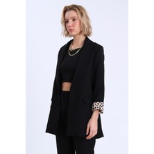 Nutto Leopar Desenli Blazer Ceket