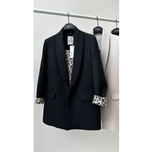 Nutto Leopar Desenli Blazer Ceket