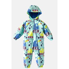 Modacity Iş Makinası Vinç Figürlü Pamuk Astarlı Fermuarlı Kapüşonlu Çocuk&bebek Yağmurluk Tulum Mont