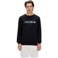 Bad Bear Furry Siyah Erkek Baskılı Sweatshirt