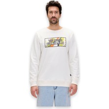 Bad Bear Caen Beyaz Erkek Baskılı Sweatshirt