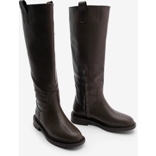 Marjin Kadın Içten Yandan Fermuarlı Günlük Çizme Sonate Kahve