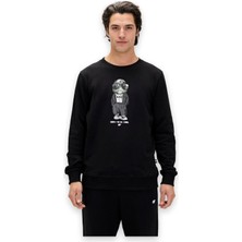 Bad Bear Gator Siyah Erkek Baskılı Sweatshirt