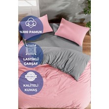Moke E-Ticaret Çift Kişilik Nevresim Takımı Lastikli Çarşaf ve 2 Yastık Kılıfı