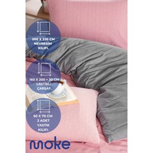 Moke E-Ticaret Çift Kişilik Nevresim Takımı Lastikli Çarşaf ve 2 Yastık Kılıfı